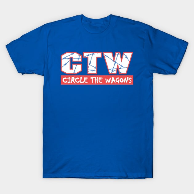 ECW Circle the Wagons Buffalo Bills T-Shirt by Carl Cordes